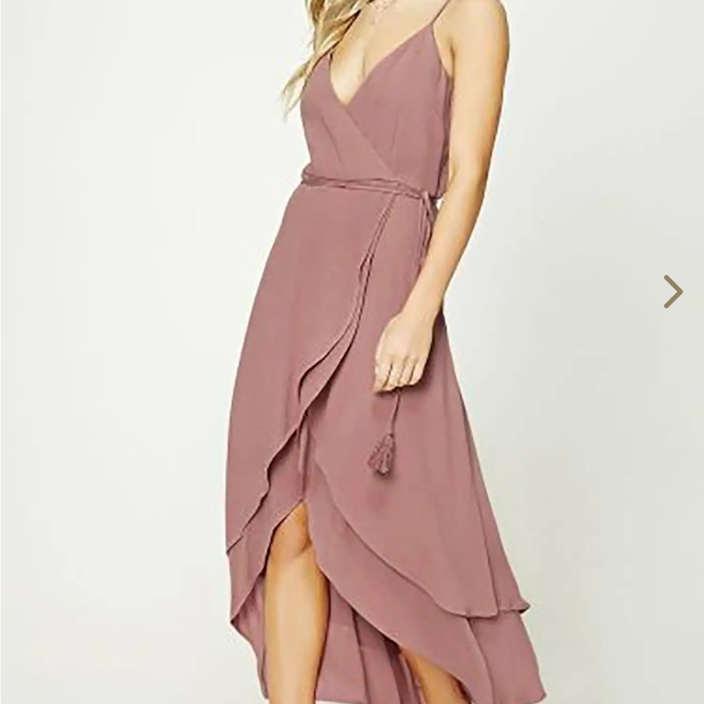 Forever 21 Mauve High-Low Wrap Dress